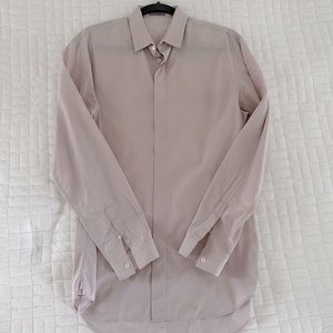 Christian Dior Pink Cotton Poplin Long Sleeve Dress Shirt
